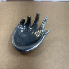 Rare Patrick Meyer Cast Pewter Hand BRUTALIST Modernist Ring Tray picture