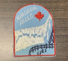 Vintage Niagara Falls Canada Embroidered Souvenir Iron-On Patch Maple Leaf picture