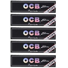 OCB Premium King Slim Rolling Papers with Tips - 5 Pack picture