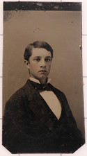 Antique CDV 6th Plate Tintype Photo - Handsome Young Man #1339 picture