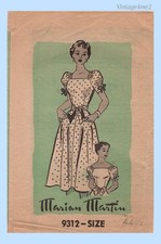 1950s Vintage Marian Martin Pattern 9312 Charming Plus Size Womens Dress 42 Bust picture