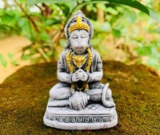 Small Lord Hanuman Statue Hanuman Stone Gold Monkey God Mini Hanuma Hindu Pooja picture
