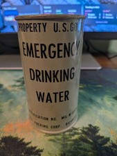 Vintage U.S. Military Emergency Drinking Water  Can MIL-W-15117A Sealed Full picture