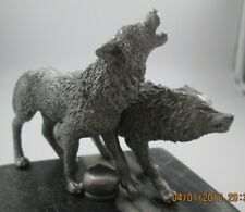 rare wolves running howling coyote yellowstone ratrod hotrod car hood ornament  picture