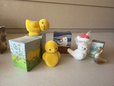Vintage Collectors Avon Bird Lot Fluffy Chick Chickadee And  Swan picture