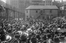 Emma Goldman American anarchist standing a car speaks about bi- 1916 Old Photo picture