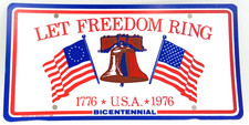 Bicentennial Let Freedom Ring License Plate Monarch Co Scranton PA Hard Plastic picture