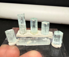 Top Quality 6 Pieces Sky Blue Aquamarine Transparent,Terminated Crystal 35 CTS picture