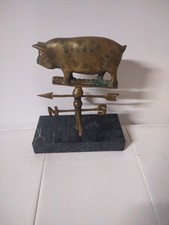 Vintage Sigma the Tastesetter Mini Pig Weathervane Paperweight on Marble Base picture