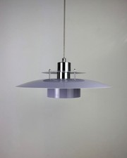 Halo Design Sørup Space Age Lilac Metal Chrome Pendant Lamp 1980s 1990s Pop Art picture