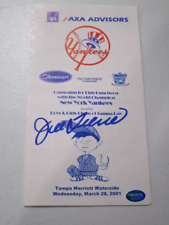Joe Torre of the NY Yankees signed autographed program TAA COA 035 picture
