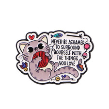 Cute Gray Cat Enamel Pin 