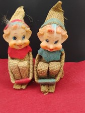 2 Vintage Knee Hugging Elves Excellent Vintage Condition Very Cute picture