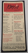 Vintage Kiko's Rice Bowl Express St. Louis Park MN '99-'00 Take-Out Paper Menu picture