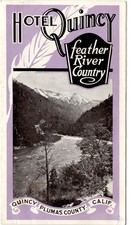 Vintage 1940s HOTEL QUINCY Trifold Promo Flyer, Quincy California. picture