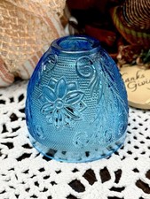 ViNtAGe Indiana Glass Tiara “Horizon Blue” Fairy Lamp Top Lid Only ~ MiNty💙🩵 picture