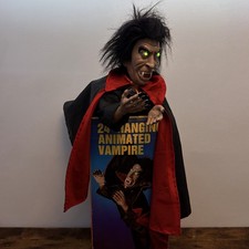 Vintage 1991 Gemmy 24” Hanging Animated Vampire Works Lighted Eyes picture
