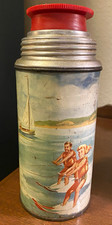 Rare Vintage 1960βs Thermos Metal Bottle Waterski picture