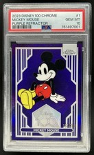 2023 Topps Chrome Disney 100 Mickey Mouse Purple Refractor #/299 PSA 10 GEM MINT picture