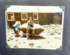 VINTAGE WWII PHOTOS OF AN-156 4000 PB HIGH EXPLOSIVE BOMB SET OF 3 BW SILVERTYPE picture