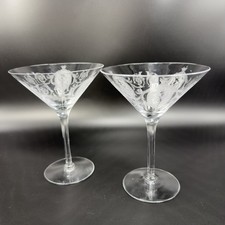 Tiffin Franciscan Classic Shawl Dancer Cameo Etched Nude Dancer Martini Glasses picture