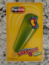 Ice Cream Truck Sticker Decal NOS 8”x5” Lick-A-Color Sour Popsicle—Fast Ship picture