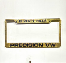 Beverly Hills Precision VW Metal License Plate Frame Gold Tone picture