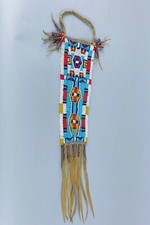 Antique Native American American Crow Wet Stone Case / Pouch; Late 1880s-1910 picture