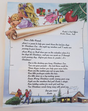 Santa's Post Office Claus Christmas Letter Poem Color Graphic Vintage Paper Item picture