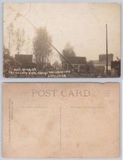 1908 RPPC Tri-County Dem Rally Pole Raising Waldron Indiana Political History picture