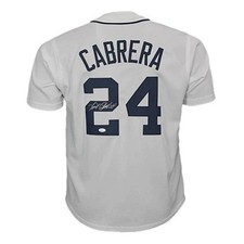 Miguel Cabrera Autographed Detroit (White #24) Custom Jersey - JSA picture