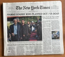 NY Times Oct 18 2024 – Hamas Leader Sinwar Killed in Gaza Conflict Issue picture