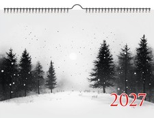 2027 Wall Calendar ~ Winter Silence: Serene Snowy Landscapes in Monochrome picture