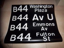 NY NYC BUS ROLL SIGN 1972 BROOKLYN EMMONS AVENUE FULTON STREET WASHINGTON PLAZA picture