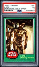 1977 Topps Star Wars C-3PO ERROR #207 PSA 3 VG Golden Rod picture