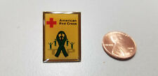 AMERICAN RED CROSS PIN ~ VINTAGE GREEN RIBBON PIN ~~ SCARCE picture