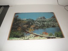 Vintage 1950s Helmscene Lighted Wall Picture Scene Only Mountains Canoe Nice picture