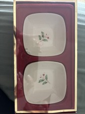 LENOX HOLIDAY DIPPING BOWLS SET OF 2 WITH GOLD TRIM HOLLY LEAVES BERRIES 4
