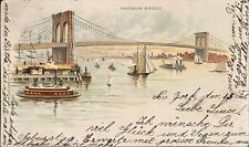 1901 Brooklyn Bridge w/ skyline PC Copyright 1897 C.F.TH. KREH New York picture