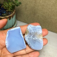 2pcs Natural chalcedony semi-precious rough/polish crystal specimen 59g A5859 picture
