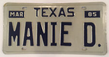 Vanity MANIE MANNIE MANNY MANUEL license plate Emmanuel Manolo Manolito Emanuel picture