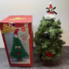 Gemmy Dancing Douglas Fir Synchro-Motion Sing/Talking Christmas Tree WORKS. READ picture