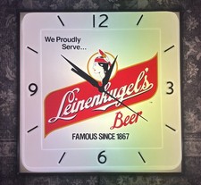 RARE Vintage 1960’s LEINENKUGEL's Beer Clock Bar Light Sign Large 20