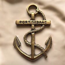 Vintage Port Isaac Brass Anchor 4” Nautical Wall Decor - Maritime Memorabilia picture