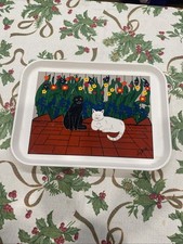 Vtg 16x12 Cambro Camtray Cat Theme By Aphie Lunch Cafeteria Trays MCM Retro picture