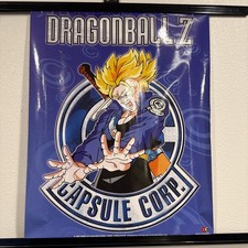 Vintage 2001 Dragon Ball Z Future Trunks Capsule Corp Poster Made in Taiwan picture