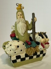 Vintage Noah's Ark Ornament Figurine Folk Art Farm Animals Resin Primative Decor picture