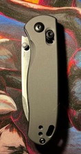 Kizer Cutlery Drop Bear Folding Knife Satin 154CM Steel Gray Aluminum Handle picture