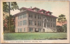 c1910s DeLand, Florida Postcard ST. LUKE'S MEMORIAL HOSPITAL / Hand-Colored picture