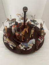 Franklin Mint Treasury of Carousel Art Horses and Display Stand Set of 12 picture